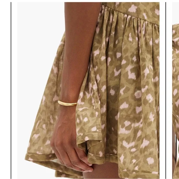 ZIMMERMANN Carnaby Belted Leopard-Print Cotton-Voile Mini Dress 0P 🐆 - Picture 11 of 11